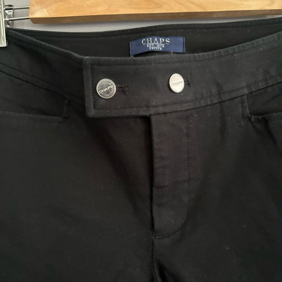 Chaps Size 4 Petite Black Cotton Ankle Pants - Picture 2 of 10
